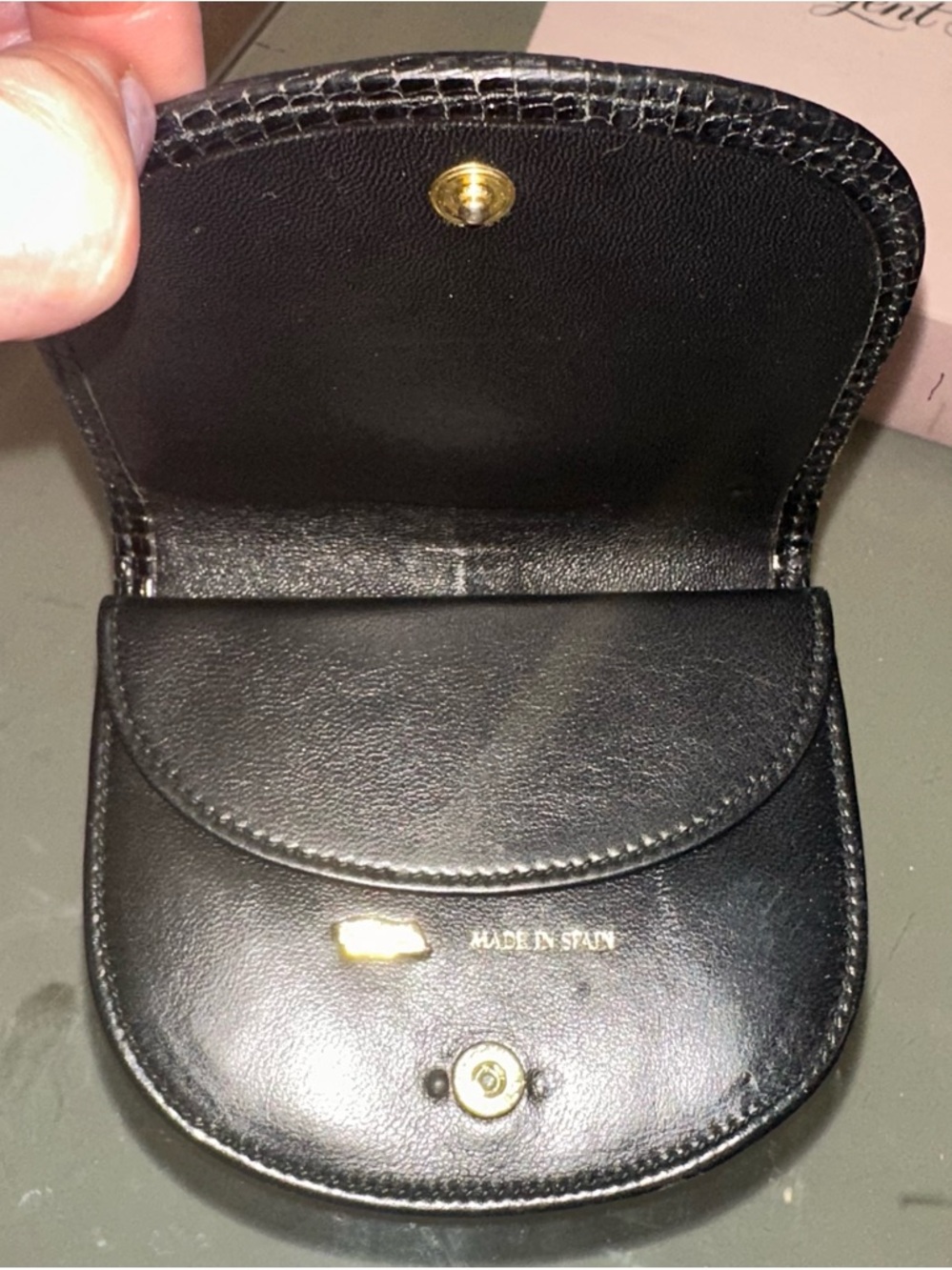 Vintage new Judith Leiber black exotic lizard small wallet - Picture 2 of 5